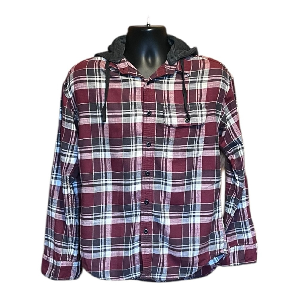 American Eagle Hooded Flannel Size XS